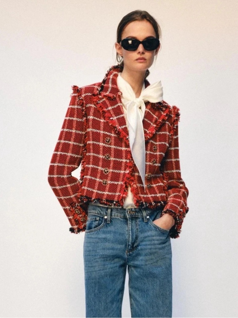 ZARA ZW COLLECTION TEXTURED BLAZER RED Size M Ref 2747/913/600